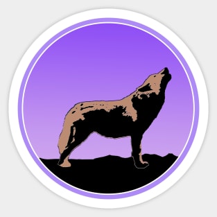 Howling Wolf at Sunset Sticker